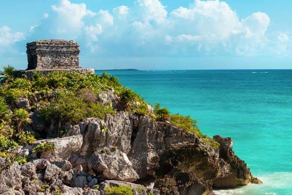 Mexico, Yucatan Tullum sea view